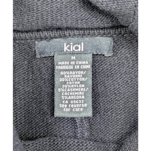 KIAL Womens Sweater - Black, Pullover, Turtle Neck, Leather Fringe, Western, M - Picture 2 of 4